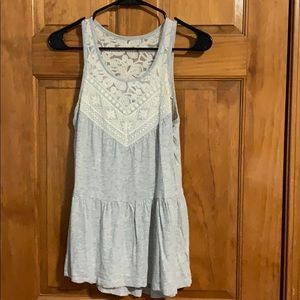 Lace high neck tank